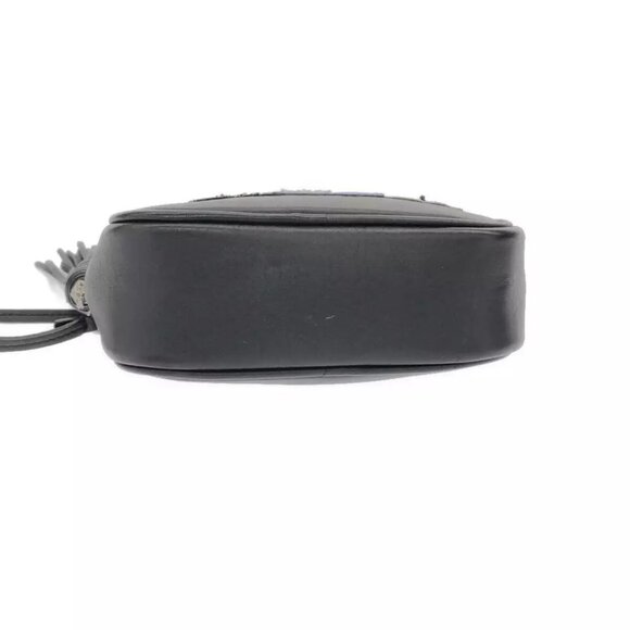 SAINT LAURENT PARIS Black Navy Multi Leather Glitter Shoulder Bag 779-021525 - Picture 5 of 13